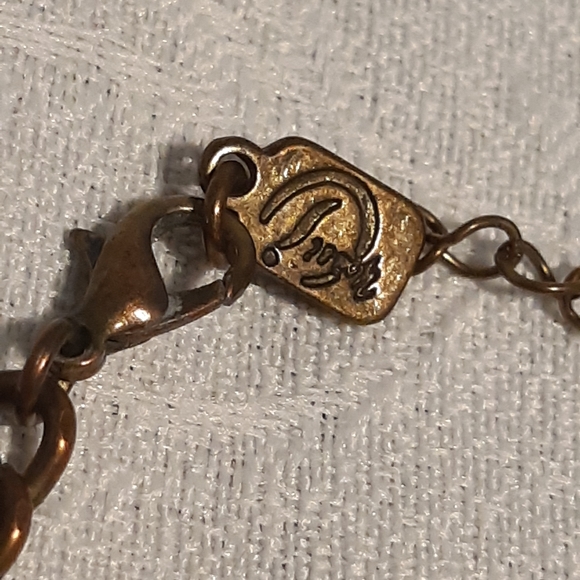 VTG,Bronze Floral 3D Necklace, With Rhinestones, - Picture 9 of 10